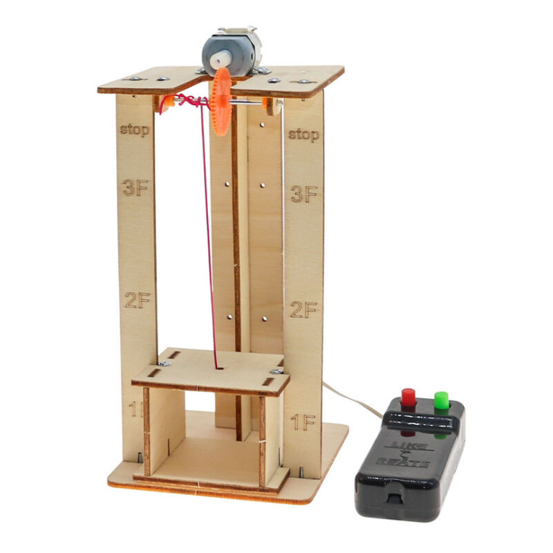 DIY Electric Remote Control Lift Elevator Wooden Model Kit School Projects Experiment Science Toys For Kids Education. 