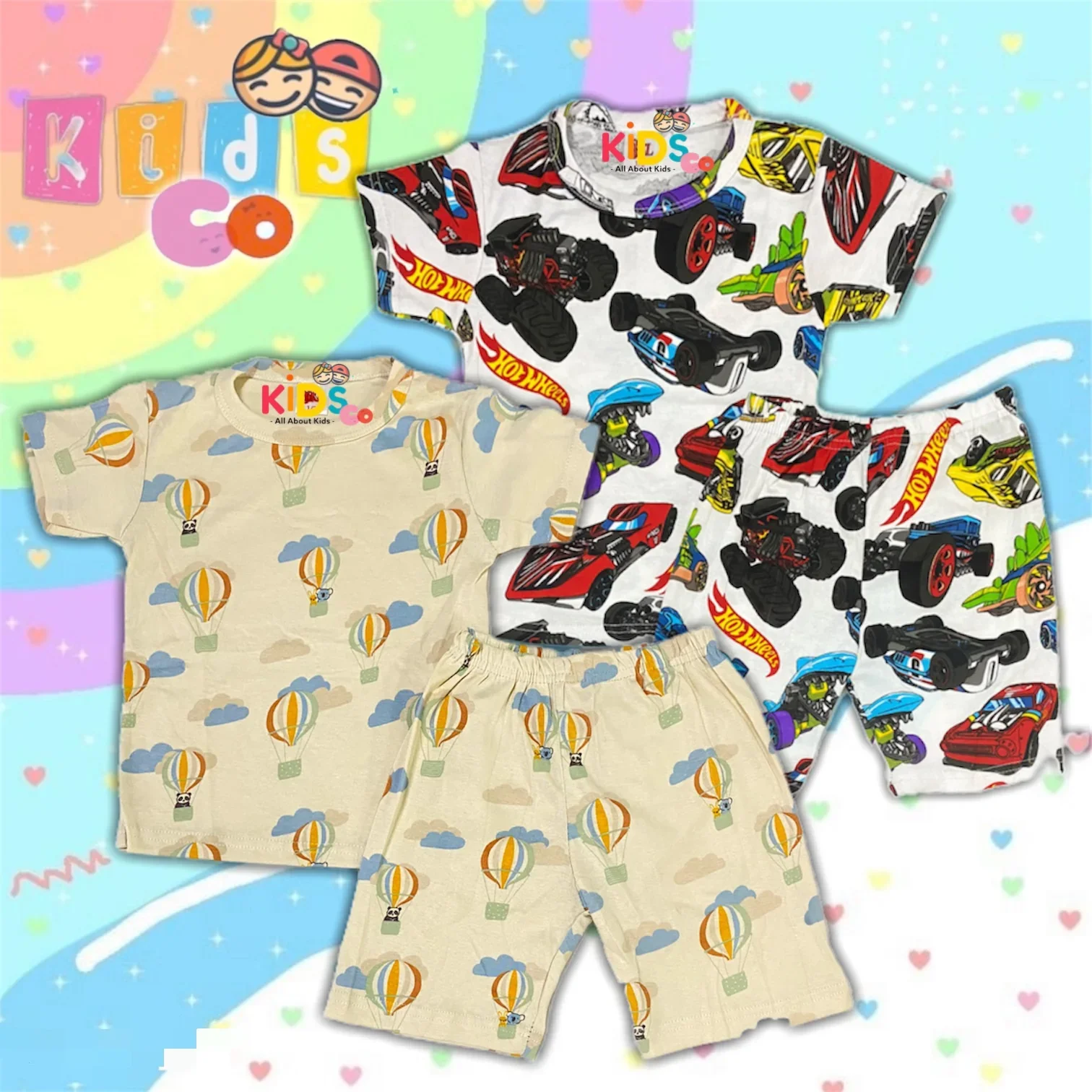 Playset Cars Printed Cotton 1-6years Size