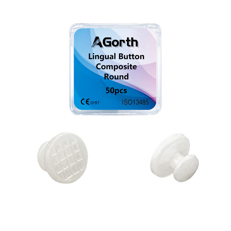 50 Pcs Dental Orthodontic Lingual Buttons – Perforated Bondable Type, Metal (WA-72666)