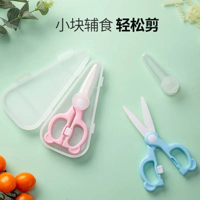 Baby food ceramics scissors Baby Ceramic FooAnti Rush Scissor Cutter Safe Shears Toddlers Gunting Pemotong Makanan Bayi