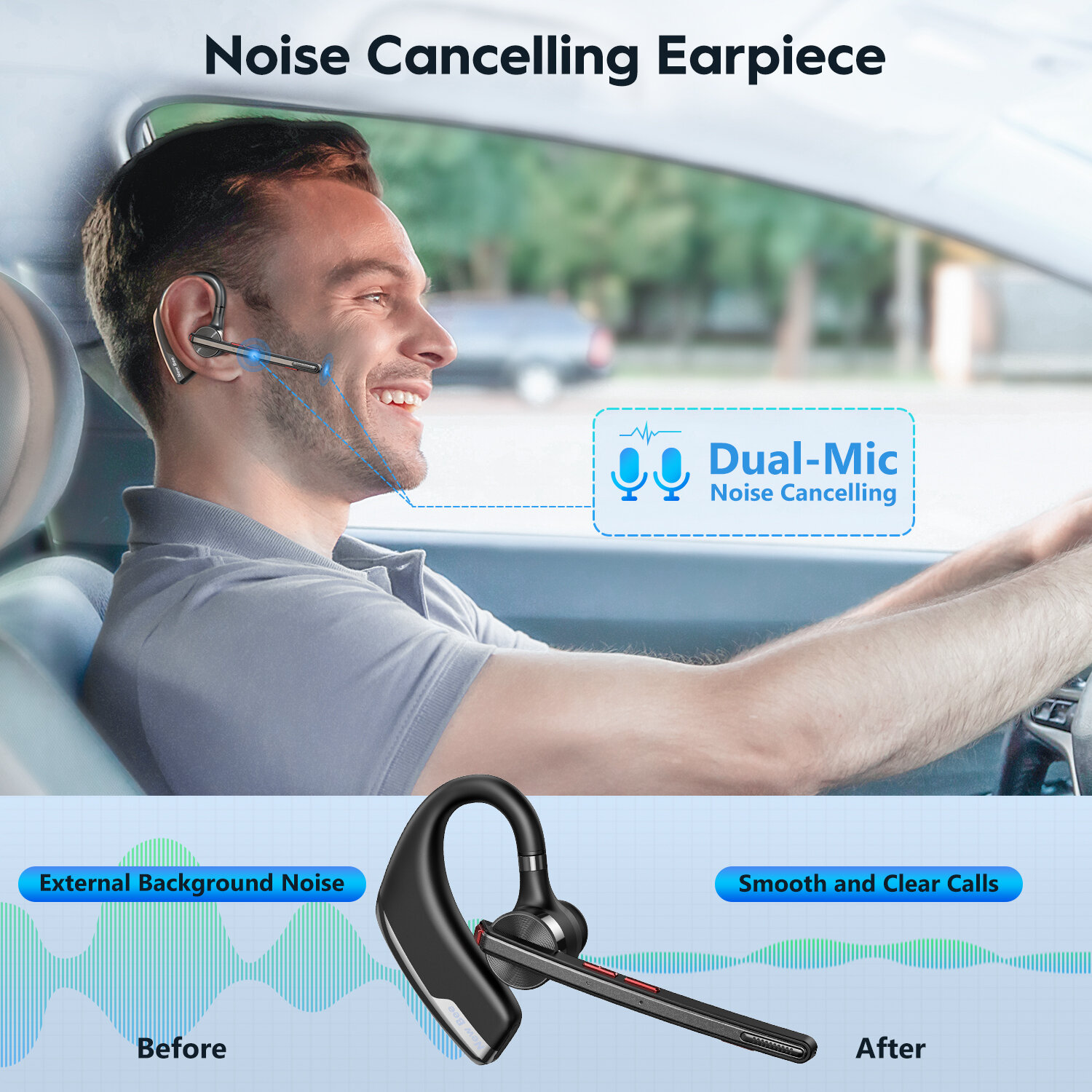 Auricolare bluetooth new bee m51 con doppio microfono e cancellazione_voghion.com