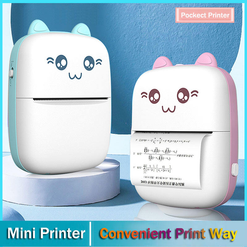 Portable Thermal Printer Mini Cat Print Paper Photo Pocket Thermal Printer  57mm Printing Wireless BT 200dpi Android IOS Printers