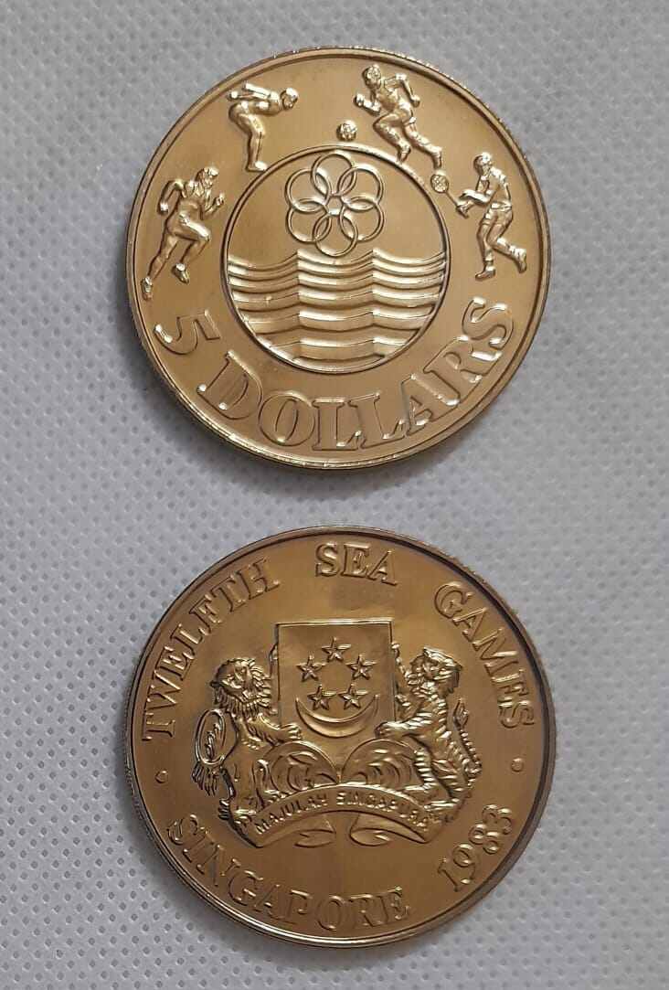 Commemorative 12th SEA Games” Singapore 5 dollars Coins 1983 Years  (UNCIRCULATED 100% Genuine Coin) 1pcs / “纪念第12届东运会” 新加坡5新元硬币1983年(全新100%  真币) 1枚Commemorative Sea Games Coin - Lazada |