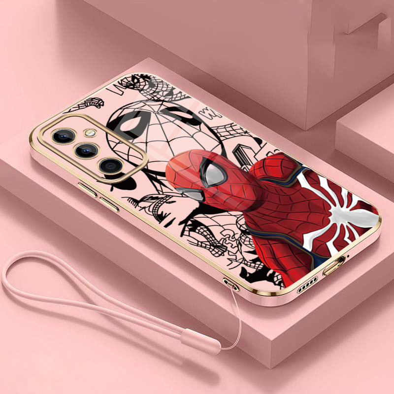 Samsung S25 FE Spider Man Marvel Glossy Plating Case Cute Simple Case Shockproof Cover. 