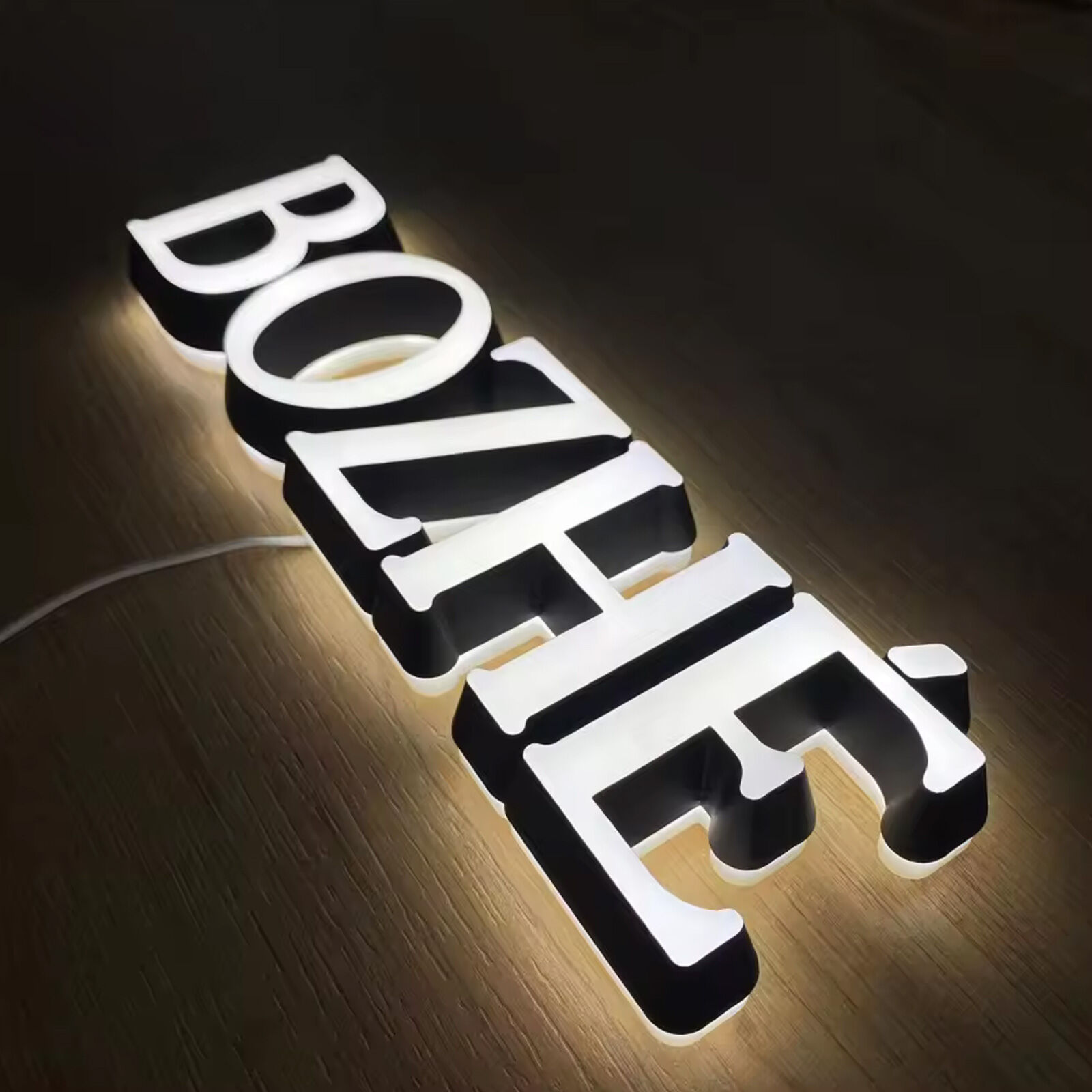 Waterproof Mini Epoxy Resin LED Light-Up Letters Custom 3D Luminous Signage Personalized Alphabets Numbers & Brand Logos Wall Light Decorations for Store Front Desks New Store Opening Signboards & Custom Replacement Shop Signs
