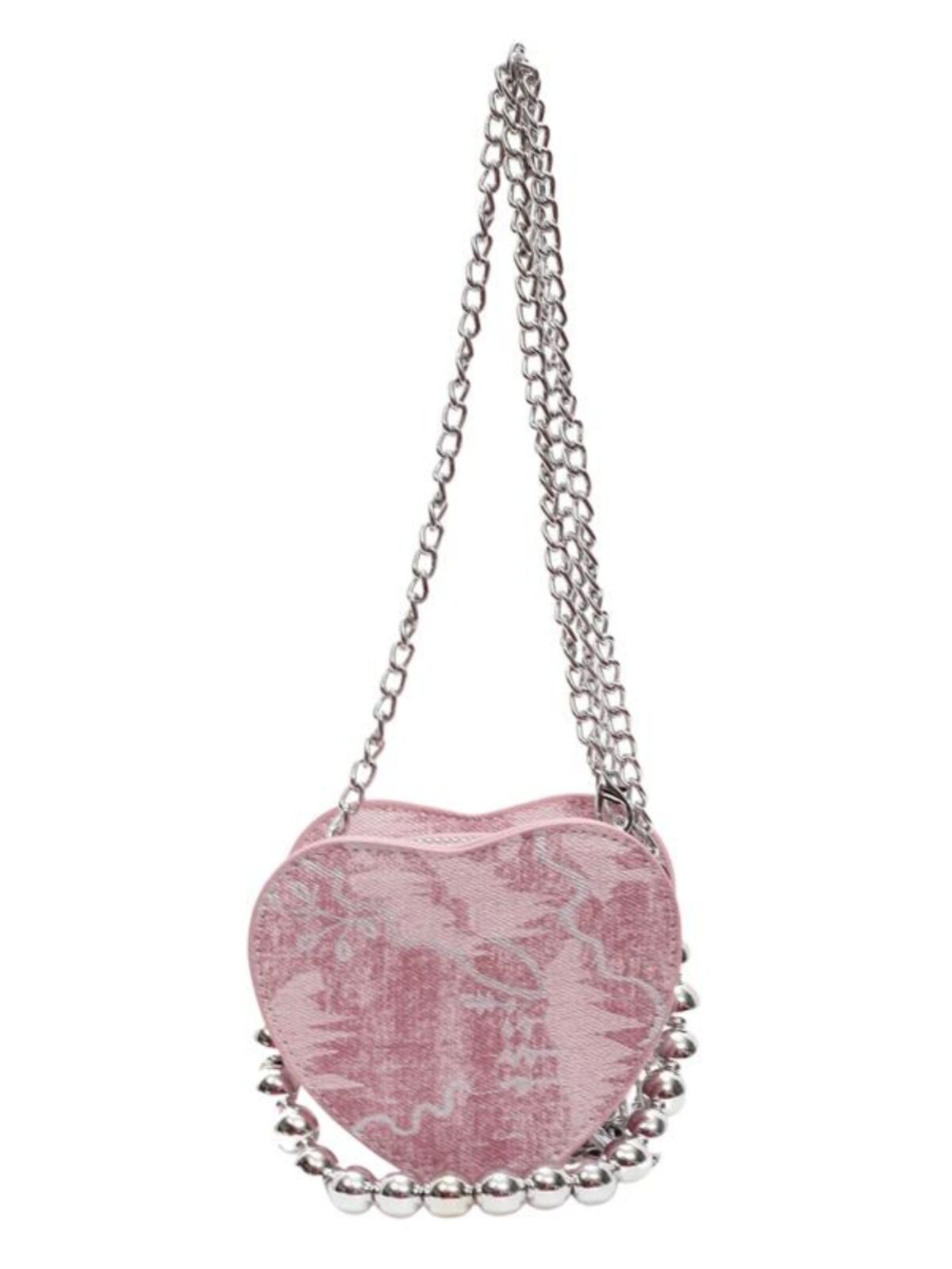 Fashionable Mini Heart Shaped Beaded Coin Purse Women's Crossbody Bag Soft PU Leather Casual Style Autumn Collection. 