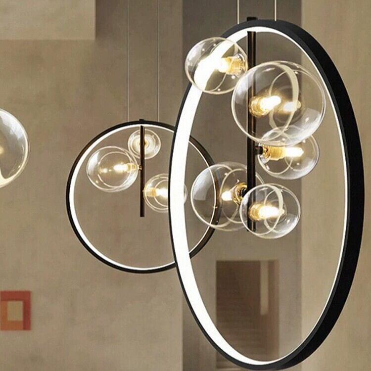 Artpad Metal Hanging Light Black 36W Bright Round Ring Pendant Light for Bar Dining room Entrance Bedside Suspension lighting ราคา 1,732 บาท*ส่งฟรี