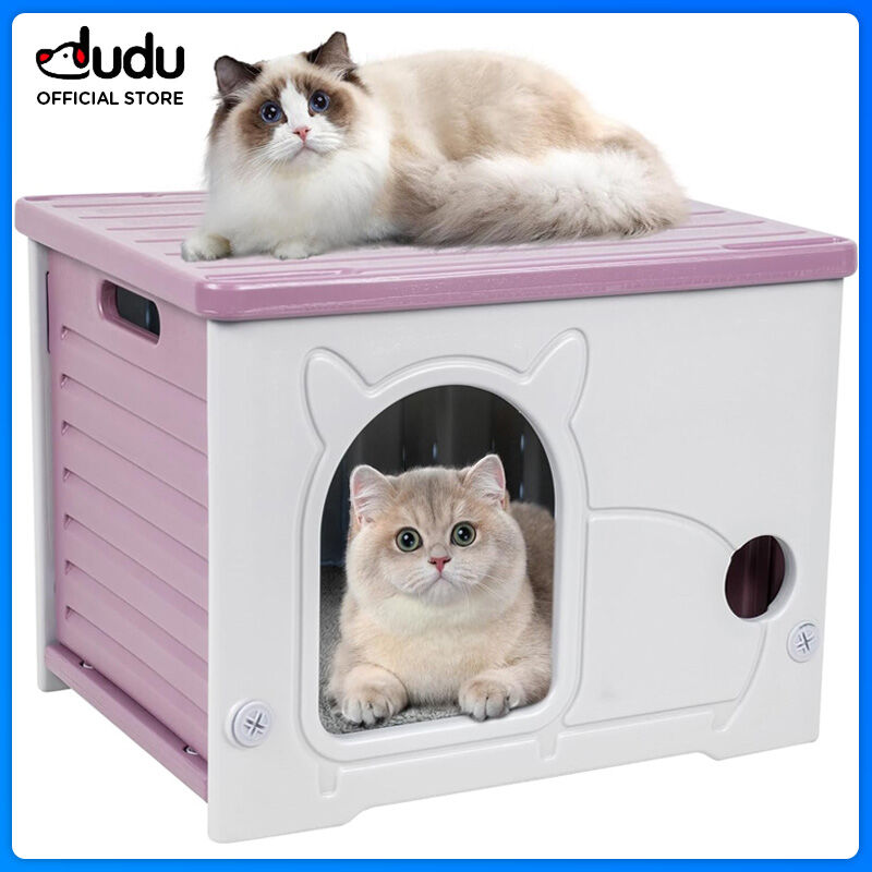 DUDU Pet Plastic Cat House for Indoor Outdoor Weatherproof Outside Cat House for Feral Cat Stackable Cat Shelter - Brand DUDU Pet Presyo 1,681 Piso*Libreng Shipping
