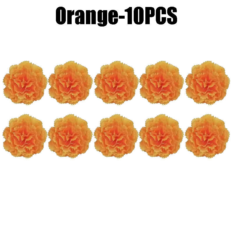 Festival Ready Flower Heads Fake Marigold Carnation Mix for Halloween Decor Mexican Altars Indian Diwali Parties