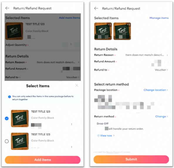 How do I return to seller and get a refund? Lazada
