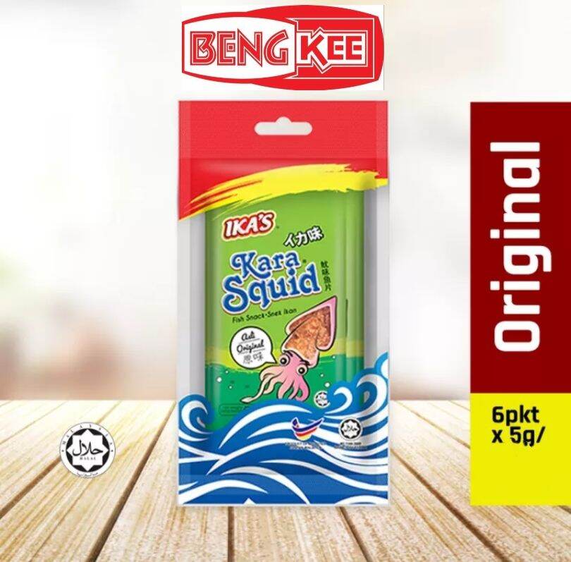 Beng kee🔥Ika’s kara Squid asli Original 6pcs*5Gm🔥鱿味鱼片原味🔥