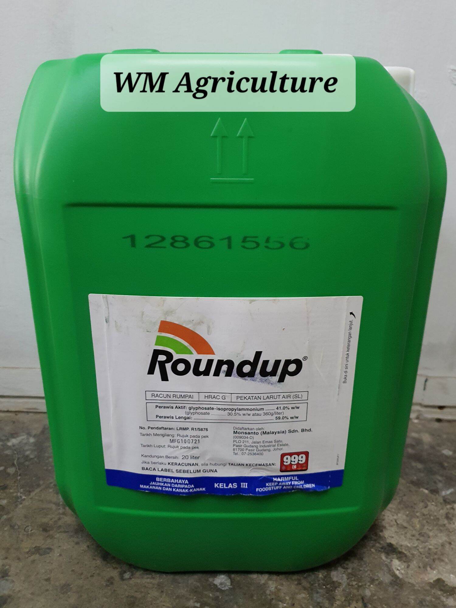 Roundup 20L Monsanto Glyphosate 41% Weed Killer Racun Rumpai Herbicide ...