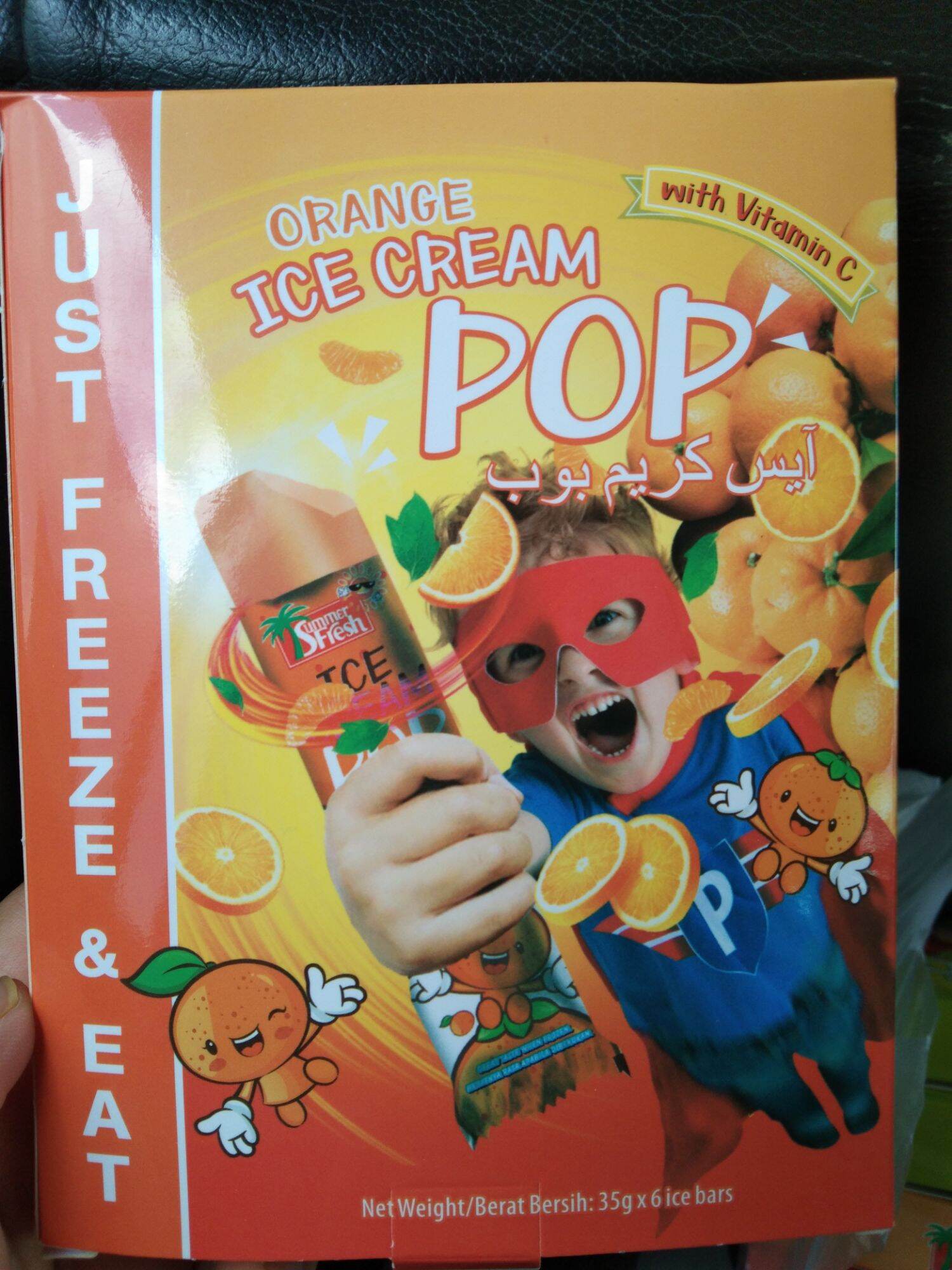 Orange Ice Cream Pop With Vitamin C Just Freeze And Eat Halal Rm 5