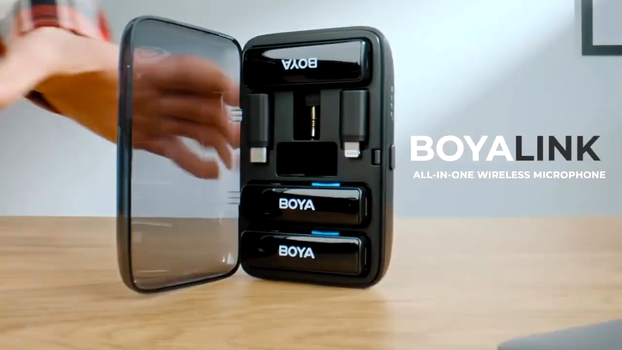 BOYA ORIGINAL MALAYSIA BOYA LINK BOYALINK/ BOYALINK V2.0  MULTI COMPATIBLE 2.4GHZ DUAL CHANNEL WIRELESS SYSTEM  FOR IOS i PHONE & TYPE C & CAMERA COMPLETE SET 3 IN 1 MULTIPLE USAGE