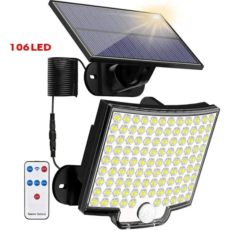 234 LED Solar Light with 3 Modes Motion Sensor Outdoor Solar Lamp Security Lights for Outside Yard Garden Fence Pathway Design
