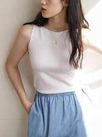 HUOLISI | Elegant French Strap Tank Top for Women Outerwear Slim Fit Striped Knit