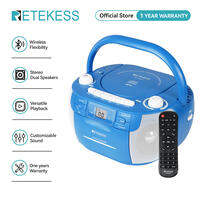 Retekess TR621 CD Player Cassette Tape Boombox AM FM Radio MP3 Player Stereo Sound with Stereo Sound and Remote Control Gift for Family Gathering Music Lovers