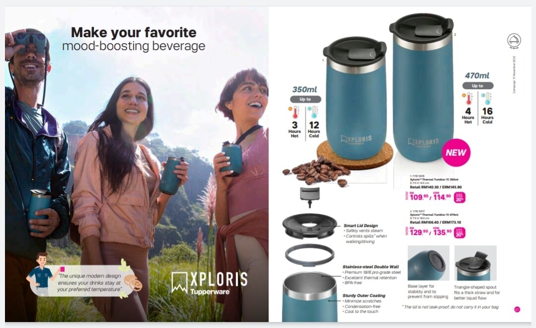 Tupperware Xploris Thermal Tumbler Lazada