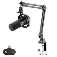 MAONO PD200W Hybrid Wireless Podcast Microphone for PC Dynamic XLR USB Mic with Desktop Stand Software Noise Cancellation for Vocal Recording Streaming Content Creation Home Studio Voiceover