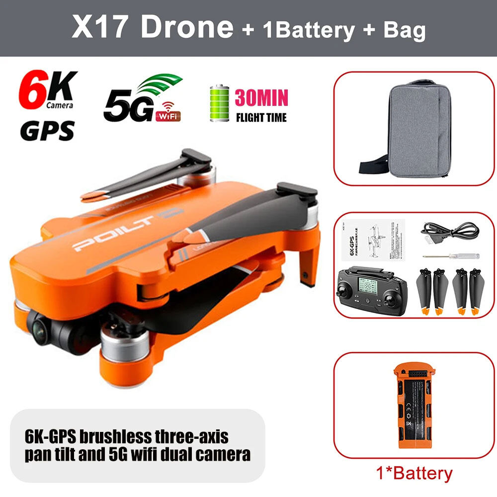 JJRC new X17 8K FPV dual-axis gimbal drone dual camera folding ...