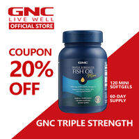 Gnc Triple Strength Fish Oil 120 Mini Softgels(EXP:2028.8) Omega3 Supplement Omega-3s Supports heart brain skin eye& joint health GNC official store