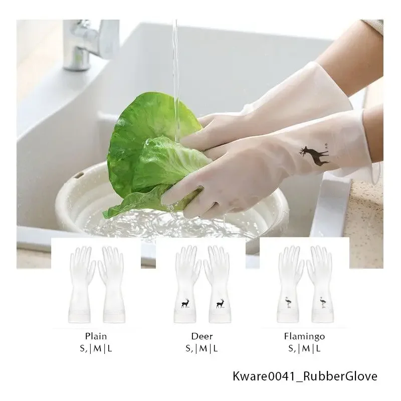 [Ready Stock] High quality Rubber Gloves Latex Waterproof Housework Scrub Cleaning 高质量用不烂手套