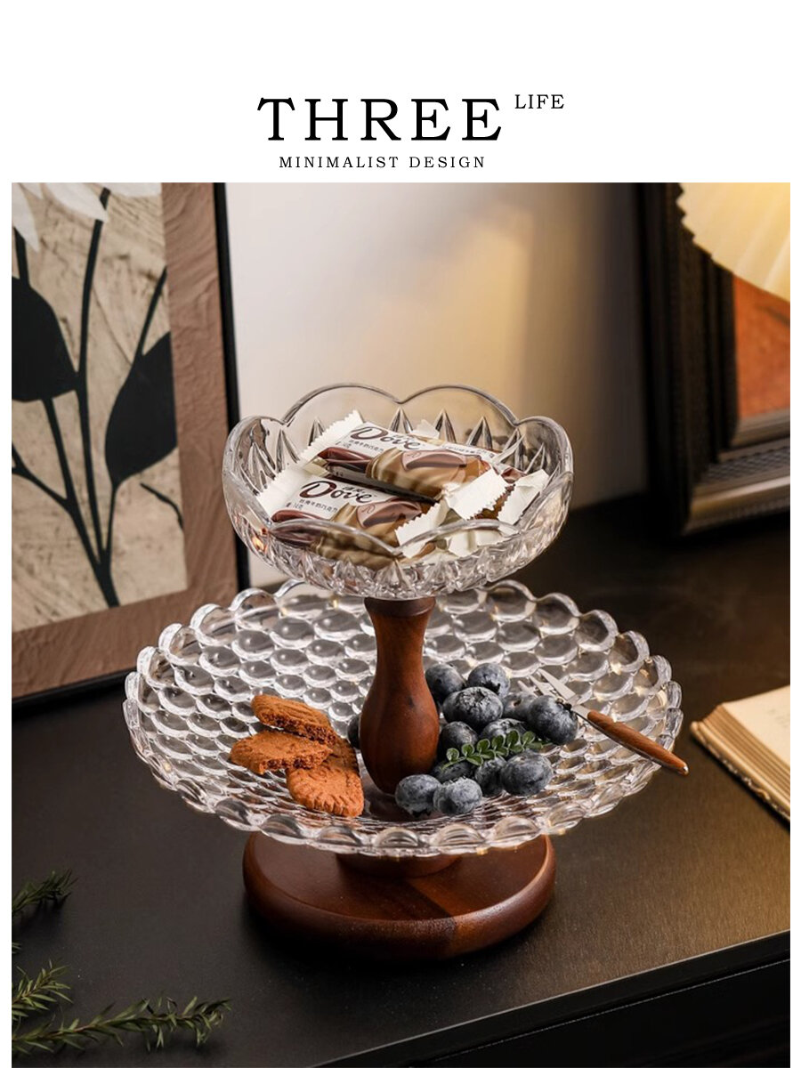 Decorative Snack Tray Glass 2 Layers Harga  193 Ringgit*Penghantaran Percuma