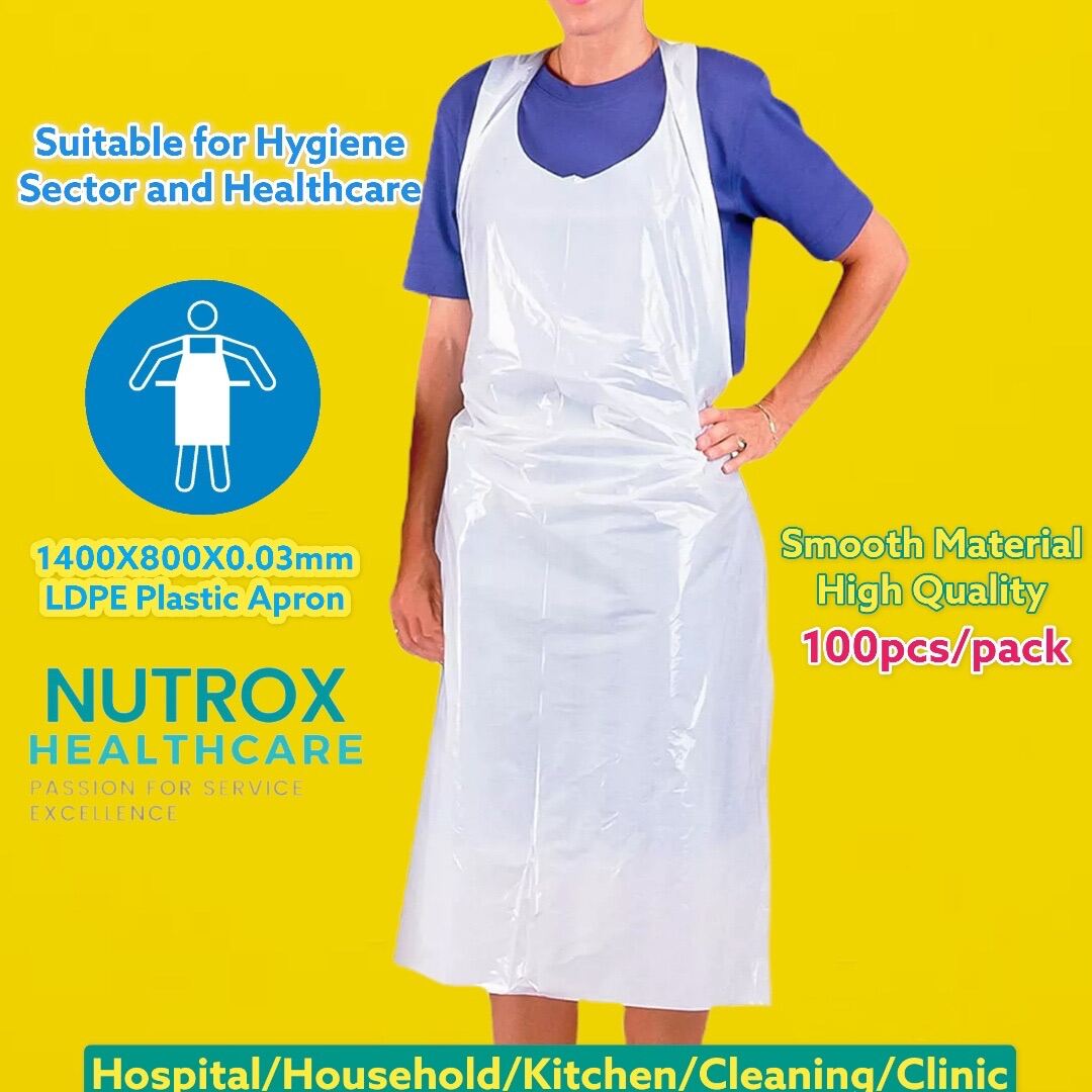 Disposable apron / adult children / commercial or household waterproof and  oil-proof / APRON PLASTIK Pakai Buang