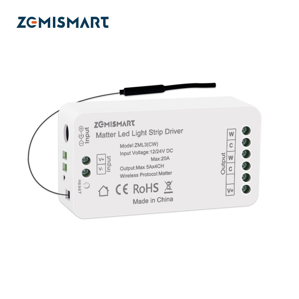 Matter Over WiFi LED Strip Light Controller CW Smart Led Driver with External Antenna Support Smartthings Alexa Google Home App Control,Strong Matter WiFi Singal ราคา 425 บาท*ส่งฟรี