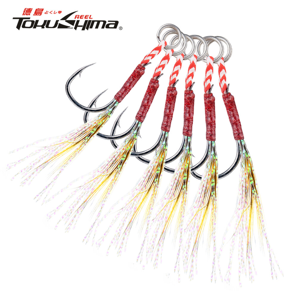 Jigging Assist Hooks High Carbon Steel Single Hook 10#-15# Replacement Fishhook Fishing Gear ราคา 4 บาท*ส่งฟรี
