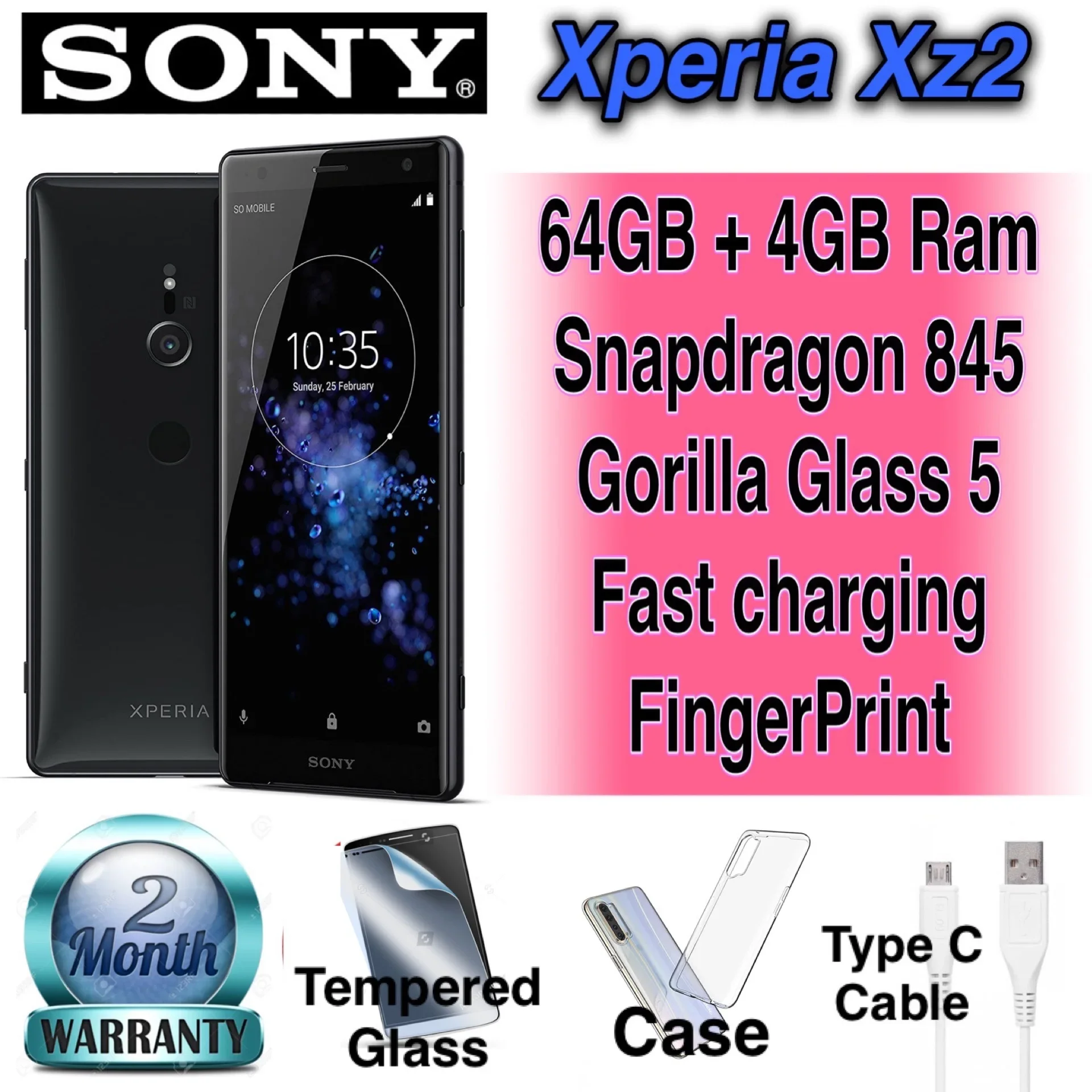 100% Original - Sony Xperia XZ2 (snapdragon 845) 64GB+4GB Ram (Tip Top Condition) 2nd