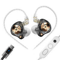 KZ EDZ In Ear Monitor 3.5MM/Type C Headphones IEM Dynamic Dual Damping Earphone HiFi Wired Noise Cancelling Gaming Earbuds