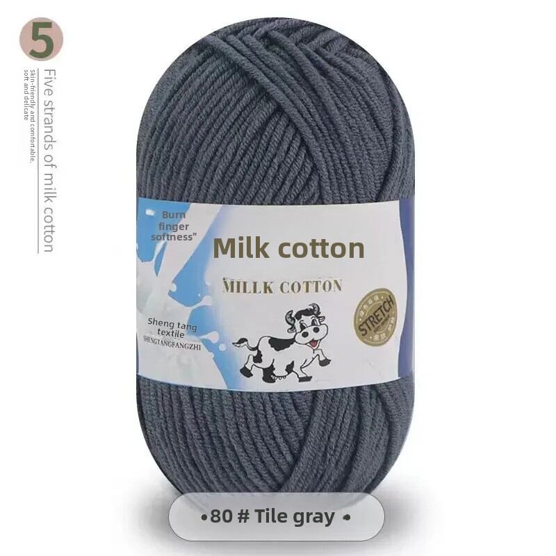 Medium Thick Cotton Yarn Ball for Crochet Doll Shoes Scarf Handmade Diy Weaving Materials Kit Milk Cotton Yarn from Mainland Chi
