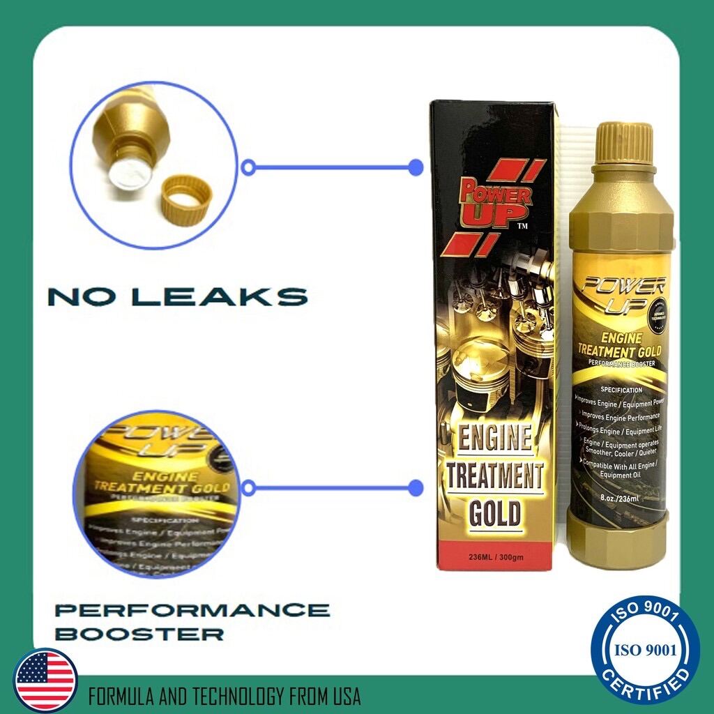 MUST BUY] GOLD POWER UP Engine Treatment 236ml / Protect Motor Engine / Engine  Oil Treatment (Gold)