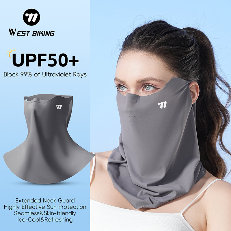 WEST BIKING UPF50 + bảo vệ khỏi ánh mặt trời Mặt Nạ thoải mái ngầu đàn hồi cao Độ Ẩm Hấp Thụ Và thấm mồ hôi Mặt Nạ Lụa băng Vải thể thao ngoài trời Mặt Nạ