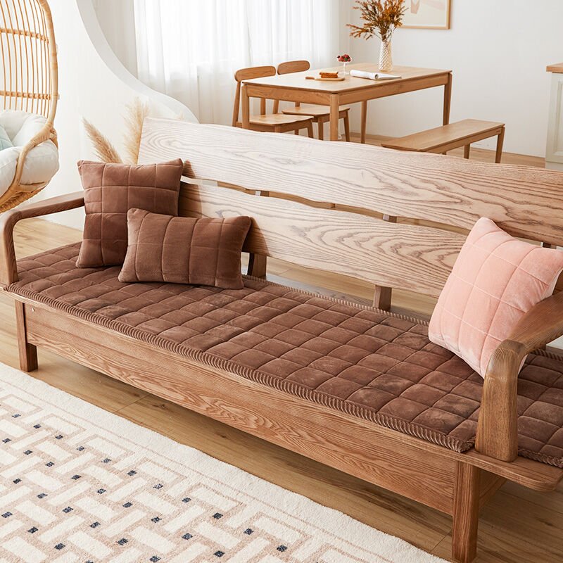 2026 New Autumn Winter Thickened Velvet Sofa Cushion Anti-Slip Redwood Solid Wood Sofa Pad Machine Washable Home Decor
