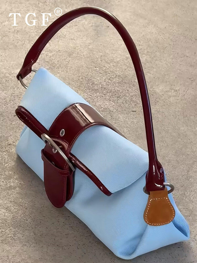 Color Block Knitted Leather Women's Handbag Underarm Bag Large Capacity Luxury Fashion Spring 2025 TGF Brand Soft Handle