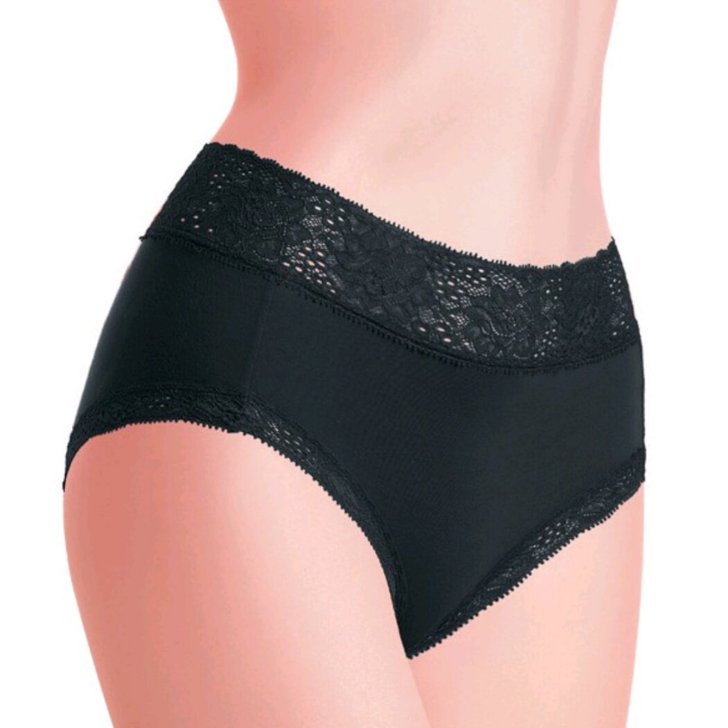 Cosway - Ambrace Modal Midi Panty (Black / Nude), Absolutely Healthy