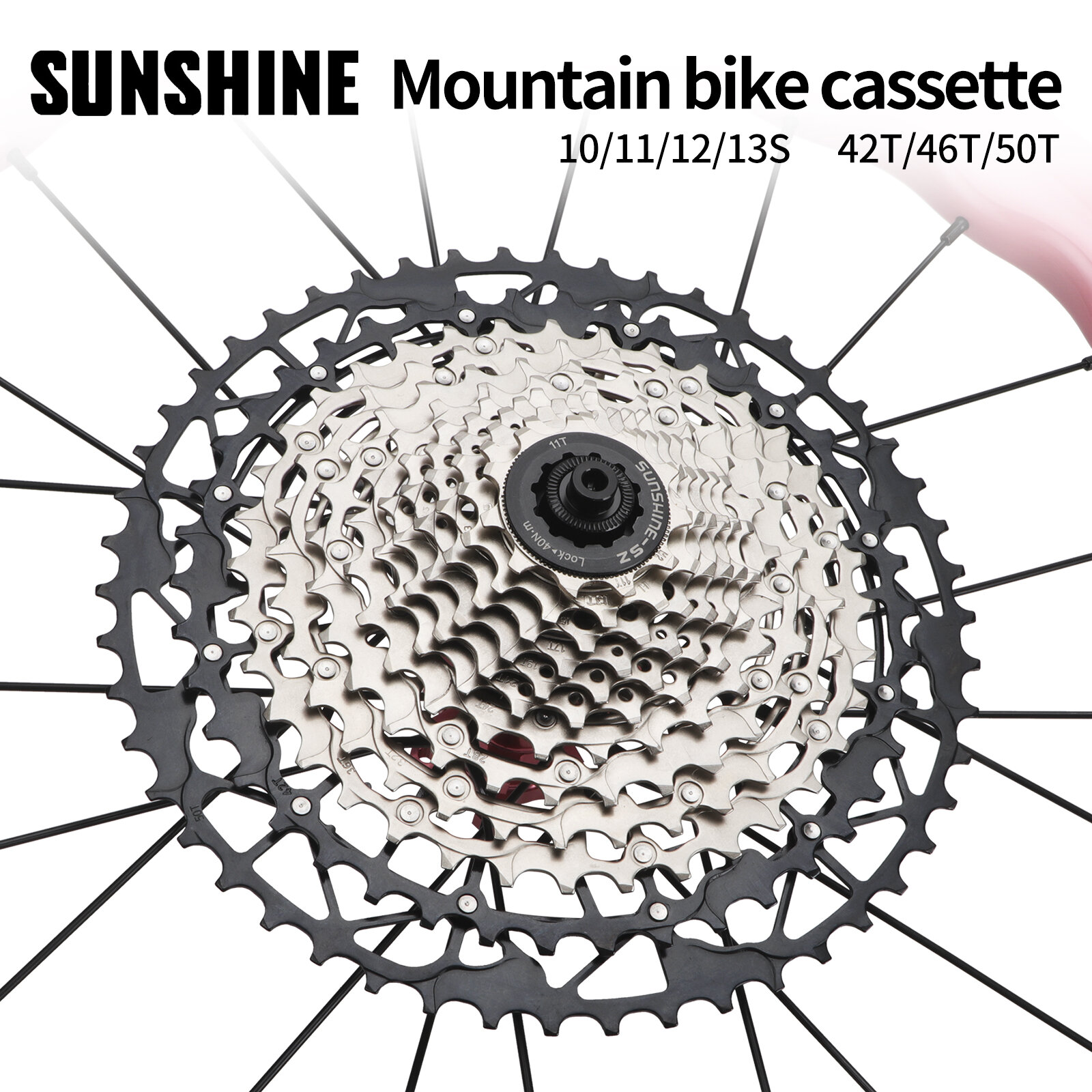  Ánh nắng mặt trời MTB siêu nhẹ Cassette sprocket-10 11 12 tốc độ COG lớn cho leo núi xe đạp bánh Cụm 