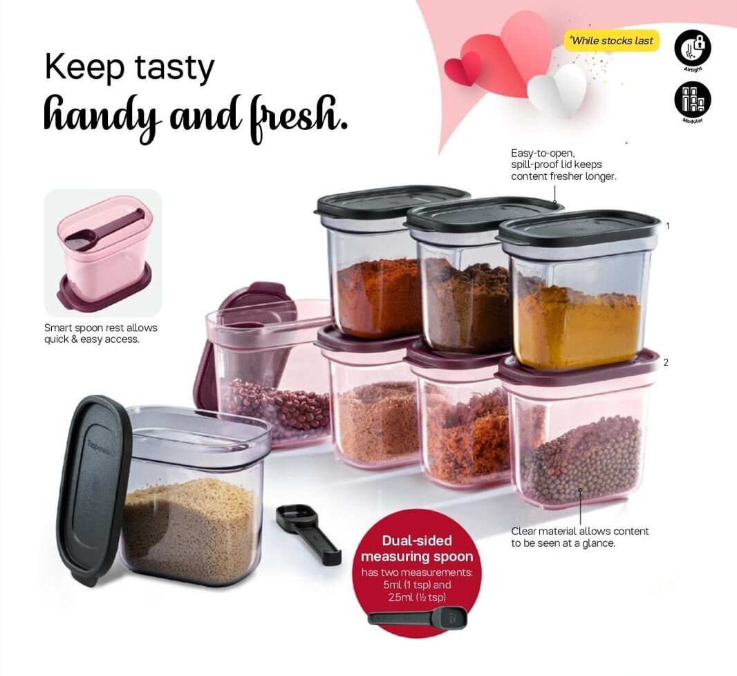 Tupperware Umami Collection 500ml 4 Pieces Spices Storage Box With