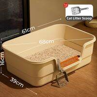 SHENJINGMAO | Extra Large High-Wall Cat Litter Box Splash-Proof & Anti-Tracking Pet Toilet