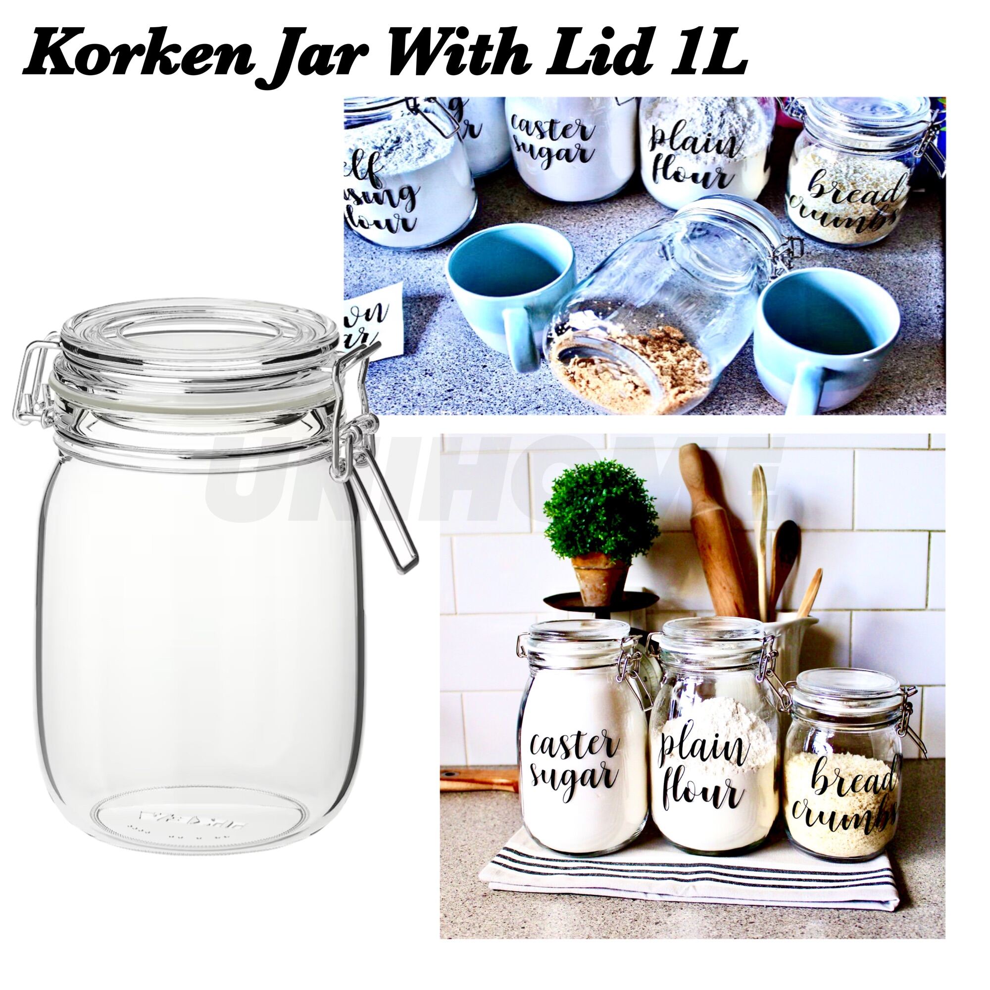 KORKEN clear glass, Jar with lid, Height: 16.5 cm - IKEA