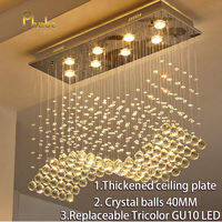 Phube K9 Crystal Chandeliers Modern Flush Mount Ceiling Light Fixtures  Rectangle Chandelier for BedroomLiving RoomDining Room Light Fixtures for Indoor Home Lamp Fixtures