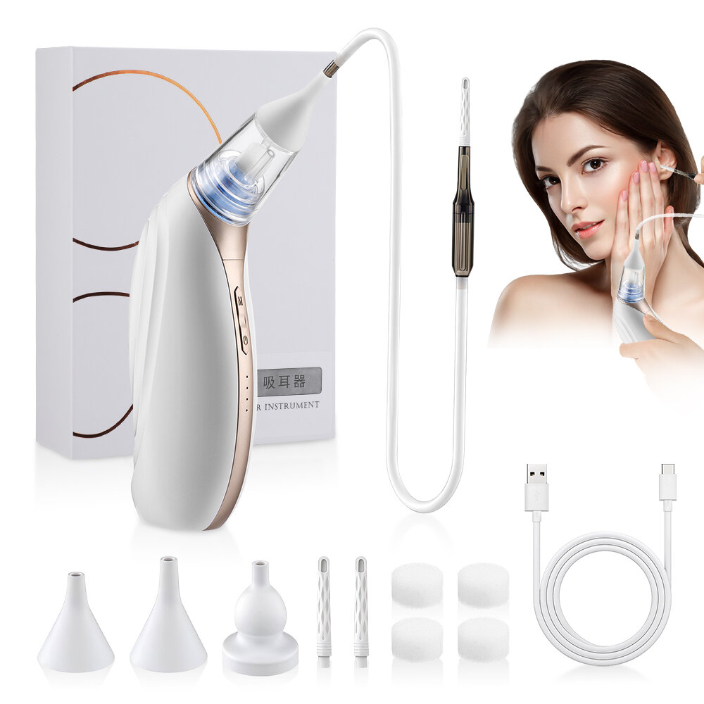  Ráy tai Hút Chân Không Loại Bỏ Máy hút mũi 3 Cấp hút mạnh Điện dụng cụ lấy ráy tai chạy điện sạc USB Mũi Hút Cho Người Lớn Và Trẻ Em Tai Hút Thiết Bị Cho Bơi Bay Nhiễm Trùng Tai 