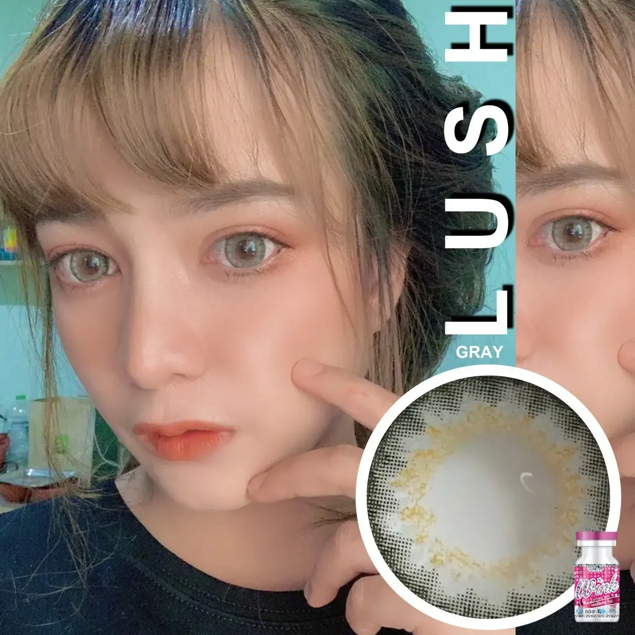 Lush Gray 16mm Plano Wink Contact Lens