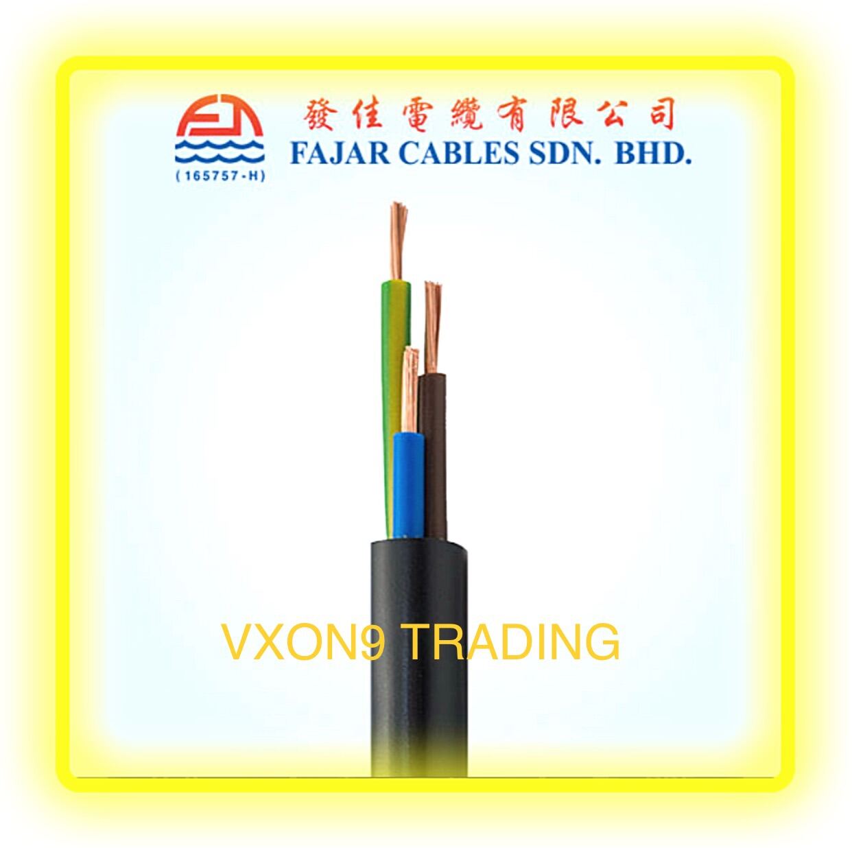 [SELL IN METER UNIT]FAJAR CABLE [1.0/1.5/2.5/4.0MM] x [3/4/5 CORE] TRS