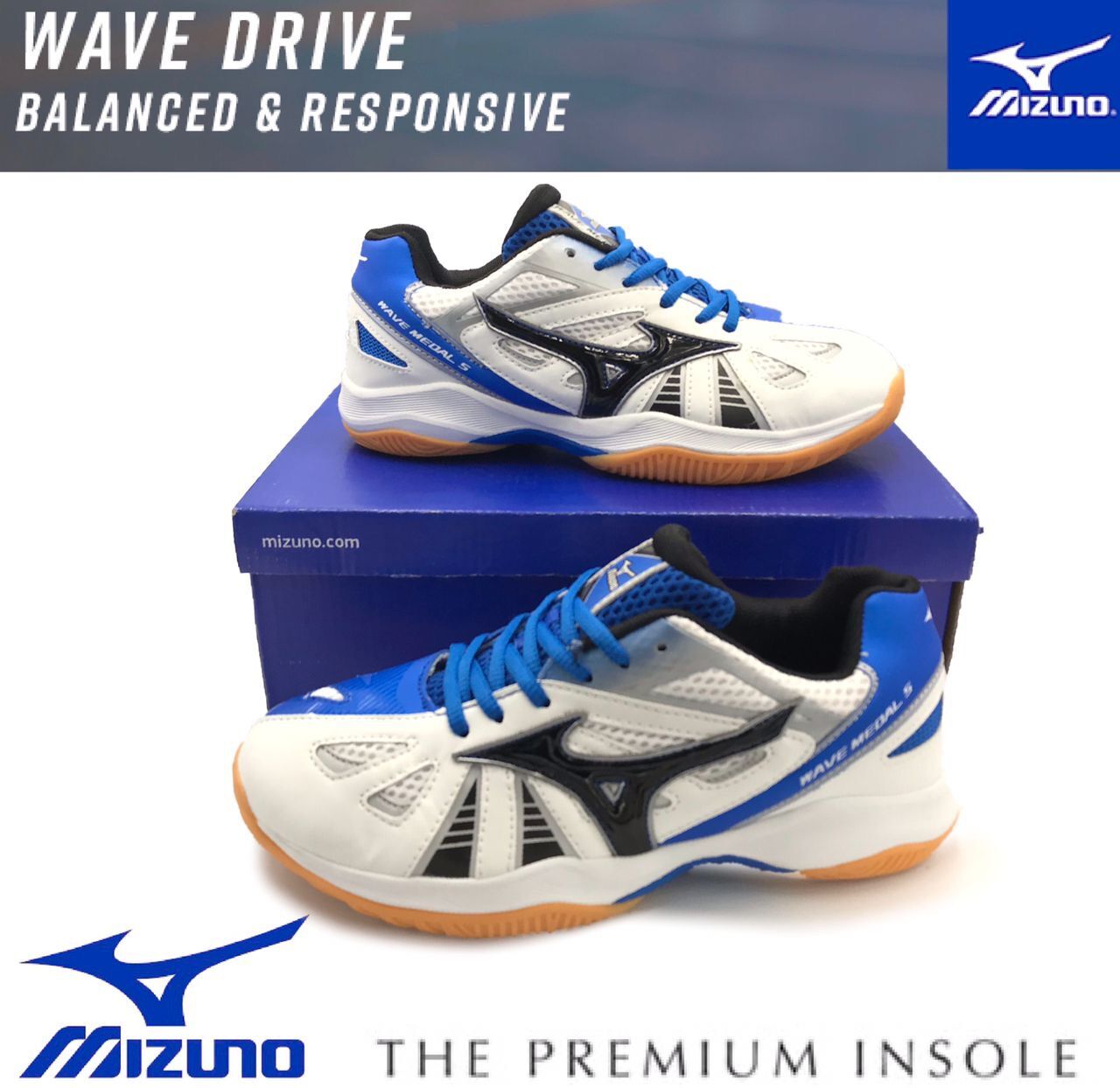 Mizuno Wave Drive Grip Indoor Badminton Tennis Sport Training