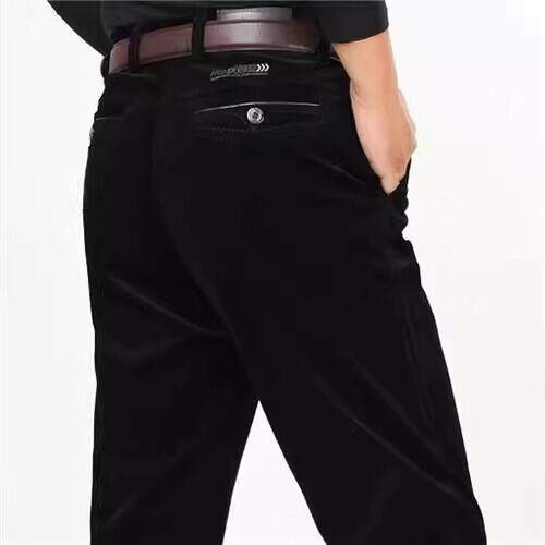 Winter Thickened Corduroy Men's Casual Pants High Waist Straight Leg Anti-Wrinkle Business Casual Style Autumn Winter Pattern. 