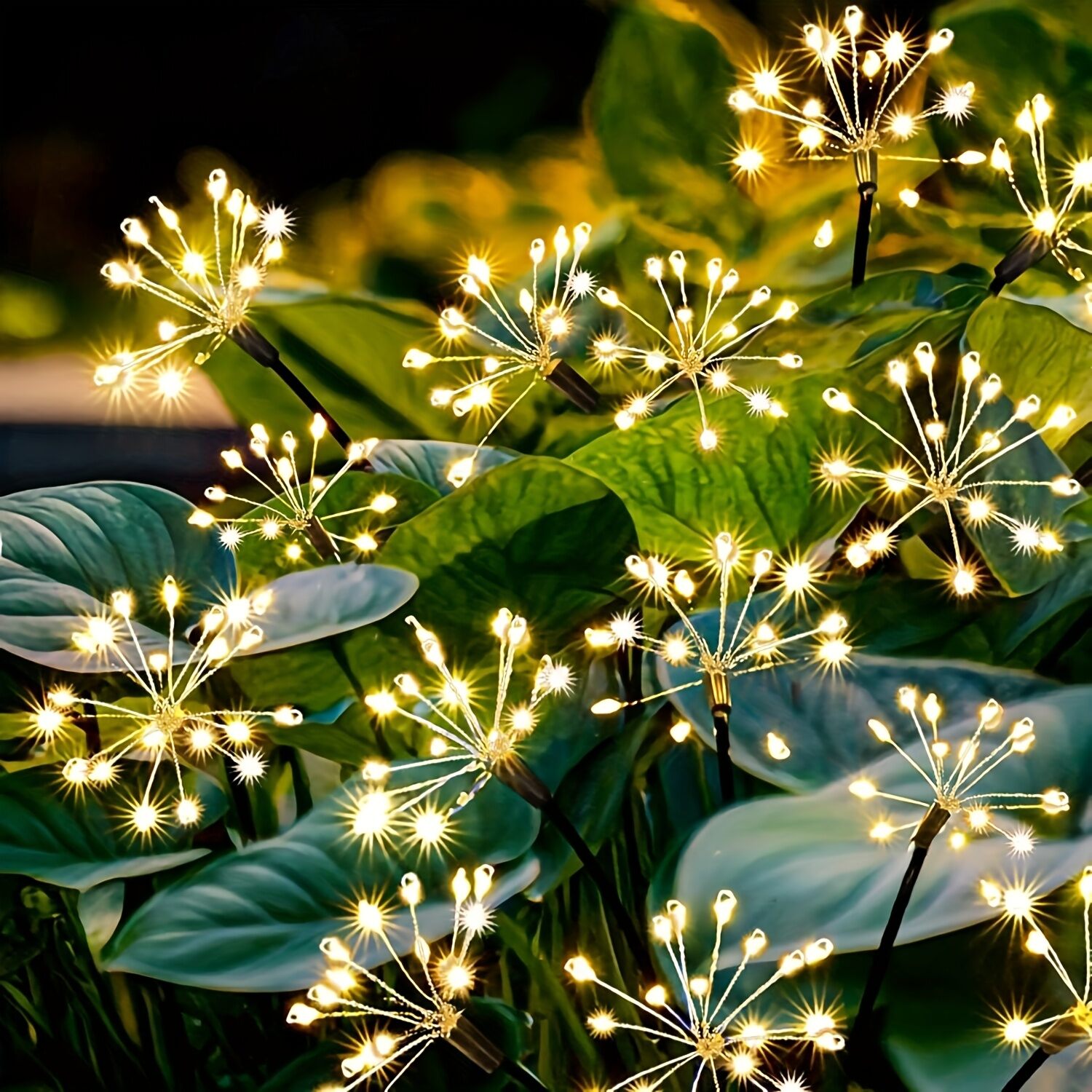1pc Solar Firework Lights Warm White with 60LEDs for Outdoor Garden Decoration 2 ModesChristmas Decoration