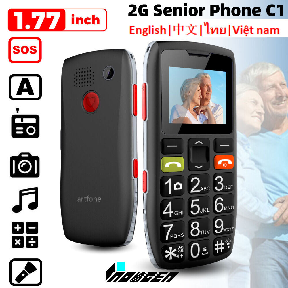 INOVAGEN 2G Senior Phone C1(English,Chinese,Thai Language and Menu)With SOS key Speed Dial Big Display Icon Big Font Big Keypad/Rear Camera Dual Sim Torch Music Audio Function/For Senior Citizen Backup Feature Phone ราคา 860 บาท*ส่งฟรี